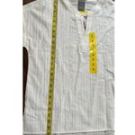 matty m NWT  Ladies' Cotton Popover Woven Split Neck Top White Size S casual Photo 5