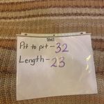 American Eagle  Outfitters Sweater Large Striped Tan and Brown Crewneck Open Knit Photo 3