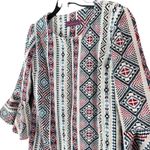 Sweet Sinammon Jacket L Multicolor Woven Aztec Open Bell Sleeves Boho Western White Size L Photo 2
