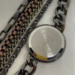 Decree  women’s black tone watch 25mm quartz multilayered chain bracelet running Photo 4