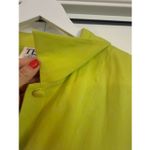 Tess Dress Vintage 100% silk neon yellow button down blouse 16 Photo 3