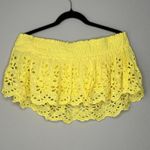 Free People  FP ONE Floral Embroidered Cut Out Gauze Off Shoulder Crop Top XS Photo 2