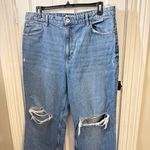 H&M  Women's Size 18 Medium Wash Ripped Denim High Rise 90's Boyfriend Jeans Photo 2