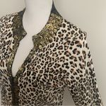 Alberto Makali EUC Animal Print Beaded Button Cardigan Size S Photo 5