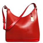 Dooney & Bourke Made in USA Vintage Red Leather Cabrio Hobo w/ Brass Hangtag COA Photo 0