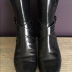 Salvatore Ferragamo Women’s Black Leather Ankle Moto Boots size 5.5 Photo 1