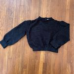 LaLavon Semi Shear Textured Ruched Elastic Waist Feminine Blouse Sz Medium Black Photo 5