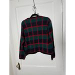 Vintage Tally Ho Red Green Tartan Plaid Grandpa Cardigan Button Sweater Medium Photo 7