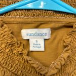 Sundance  Everyday Essence Burnt Orange Smocked Mock Neck Shirt Small EUC #0449 Photo 4