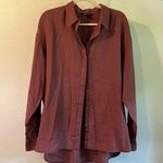 Athleta Tawny Rose Playa Linen Button Front Long Sleeve Oversized Shirt Size XL Photo 11