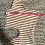 Abercrombie & Fitch Striped Asymmetrical Cutout Bodysuit- Size XXS Photo 3