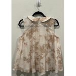 LC Lauren Conrad Beige Tan Floral Sleeveless Blouse Photo 4
