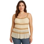 Vintage Y2k Nude White Lace Trim Tiered Camisole Tank Top Womens Sz S Fairy Tan Photo 4