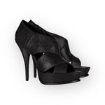 Elizabeth and James š Milla Platform Stiletto Heel Sandal š Black Sheen š7.5M Photo 1