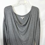 Athleta  Large Solstice Dress Gray Cowl Neck Long Sleeve Ruched Wool Blend 1186 Photo 2