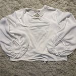 ZARA Elegant White Cut Out Tie-Back Blouse Size S Photo 2