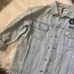Tic Toc Oversized Embellished Denim Jacket Blue Photo 3