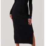 ASTR Women's Twist Front Long Sleeve Sweater Dress in Black. Size S Photo 0