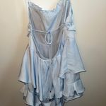 Saints + Secrets Baby Blue Backless Romper Photo 1