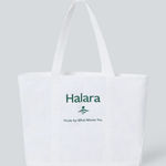 Halara  White Tote with Green Logo Photo 0