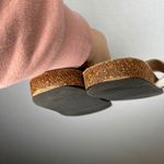 Loeffler Randall Women's Size 9 Beige Tan Leather Fur Slides Sandals Cork Sole Photo 5