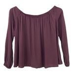 Tobi  Maroon Off The Shoulder Long Sleeve Shirt Sz XS Photo 0