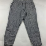 Old Navy Blue Striped Linen Blend High Rise Pull On Ankle Pant L Photo 0