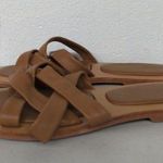 new Crēvo sz 10 brown sandal flip flop strappy leather boho slides Photo 0