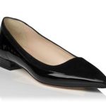 LK Bennett NWOB  London Black Patent Leather Velvet Pointed Toe Loafers Photo 0