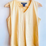 Brooks Brothers  Women’s Yellow Tank Top Sleeveless V-Neck‎ Cotton size medium Photo 0