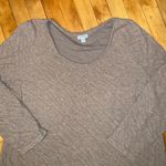 J.Jill Pure  Cotton Basic Long Sleeve Textured Tee Shirt size L Brown Photo 6
