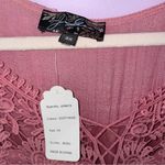 NEW J Gee 3X Boho Dress Midi Pink Eyelet Crochet Gauzy Bell Sleeve Photo 2