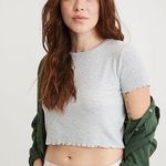 Aerie Ribbed Lettuce Cut Baby Tee Photo 3