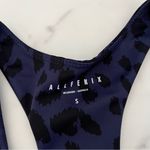 Allfenix Oversized Cheetah Sports Bra Racer back Navy black Sz Small Blue Photo 2