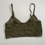 Free People Bralette Corset Crocheted Lace Asian Floral No Padding Olive Green Photo 3
