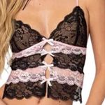 Edikted  Womens Whimsigoth Coquette Cara Sheer Lace Open Back Top Size XS Photo 0