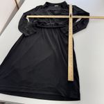 Planet Dress Womens 12 Black Surplice Collared Midi Tie‎ Waist Career Blue Photo 5