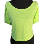 PINK - Victoria's Secret Victoria’s Secret PINK Crop Top Neon Green XS Extra Small Dog Logo Tee T-Shirt Photo 1