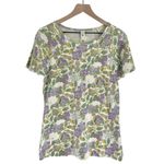 Kate Spade NWT Kate Quinn Women’s Floral Short Sleeve Top in Green Purple White Size XS Photo 0