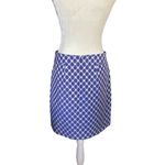 Loft size 2 women's purple and white fully lined A-line skirt with pockets Photo 3