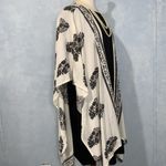 SheIn Cream & Black Print Wrap Cover Kimono Accessories Lightweight Island One Size Photo 2