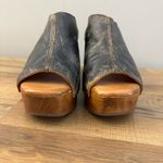 Bed Stu  Deva Mule Clogs Platform Sandal Black Lux Distressed Leather Women’s Photo 2