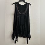 Chic Black Sleeveless Overlay Bling Details Tunic Top L Size L Photo 2