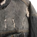 POL Vtg distressed dark wash denim button up jacket 100% cotton fall winter Photo 5