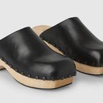 COS Napa Leather Clogs with Sustainab Wooden Sole with Tonal Studs Black Size 8 Photo 0