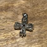 Small Light Pink CZ Cross Silver Pendant Photo 7