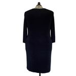 Travelers Chicos Keyhole Dress Sz 3/16 Navy Flutter Sleeve Midi Office Travel Blue Photo 7