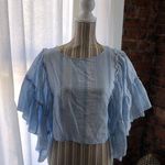 Mustard Seed Crop Top with butterfly sleeves Photo 0