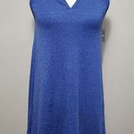 Eddie Bauer blue heather notched neck sleeveless tunic size small Photo 0