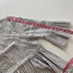 ZARA  Woman Striped Floral Lace Blouse | Peplum Hem Long Sleeve Top Size M Photo 5